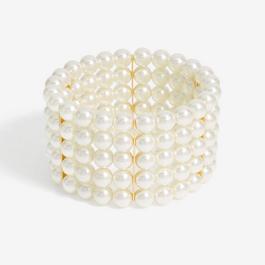 Jon Richard Multi Row Pearl Stretch Wristwear