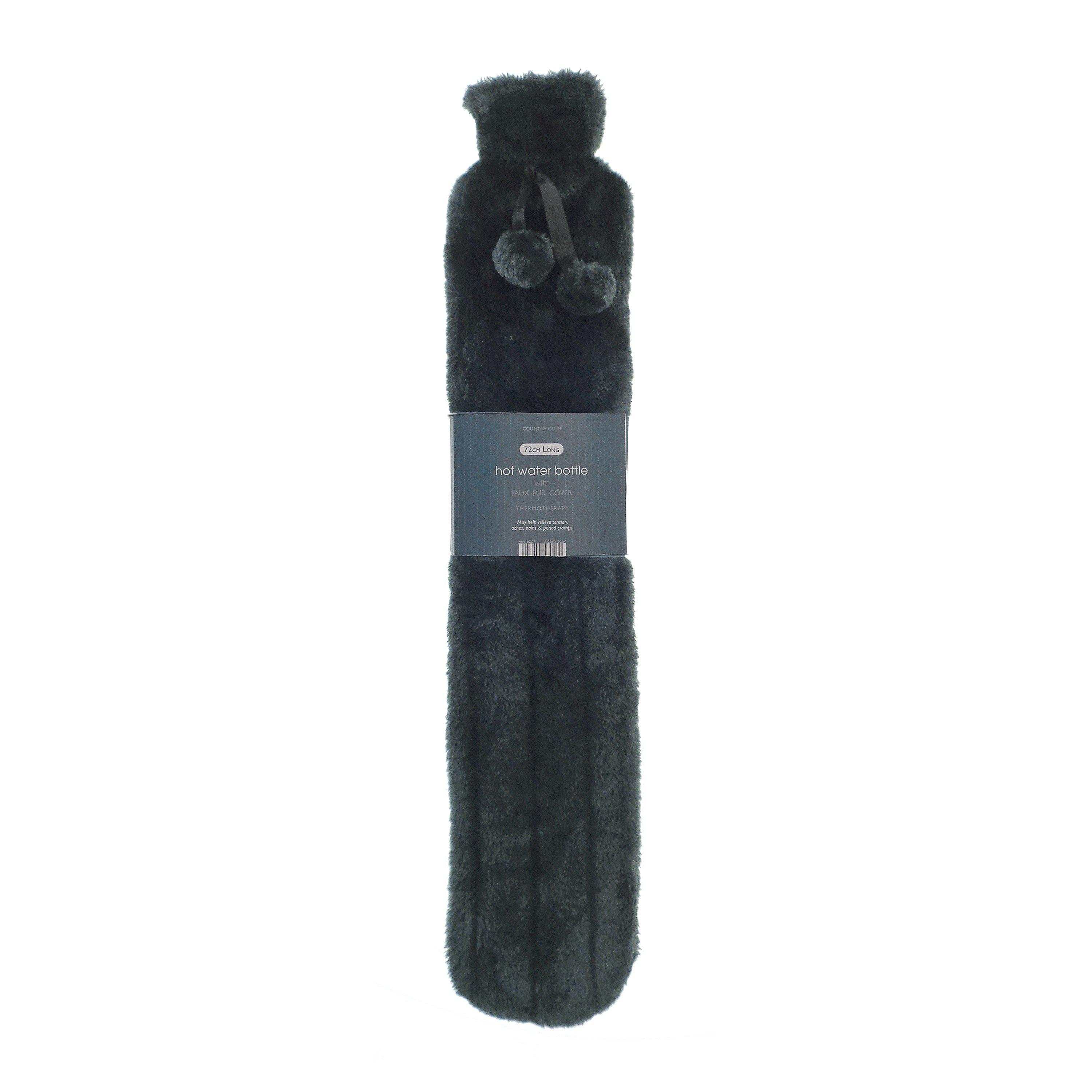 Long Hot Water Bottle with Luxury Faux Fur Cover