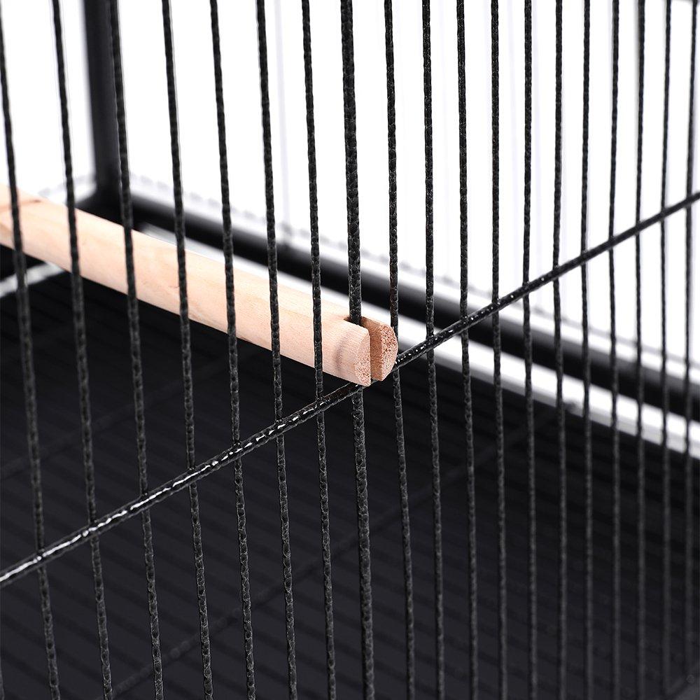 Black - KIDKID PET - Open Play Top Metal Pet Bird Cage with Casters - 8