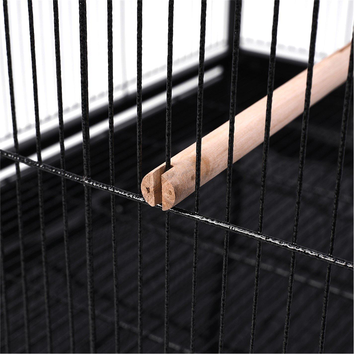 Black - KIDKID PET - Open Play Top Metal Pet Bird Cage with Casters - 9
