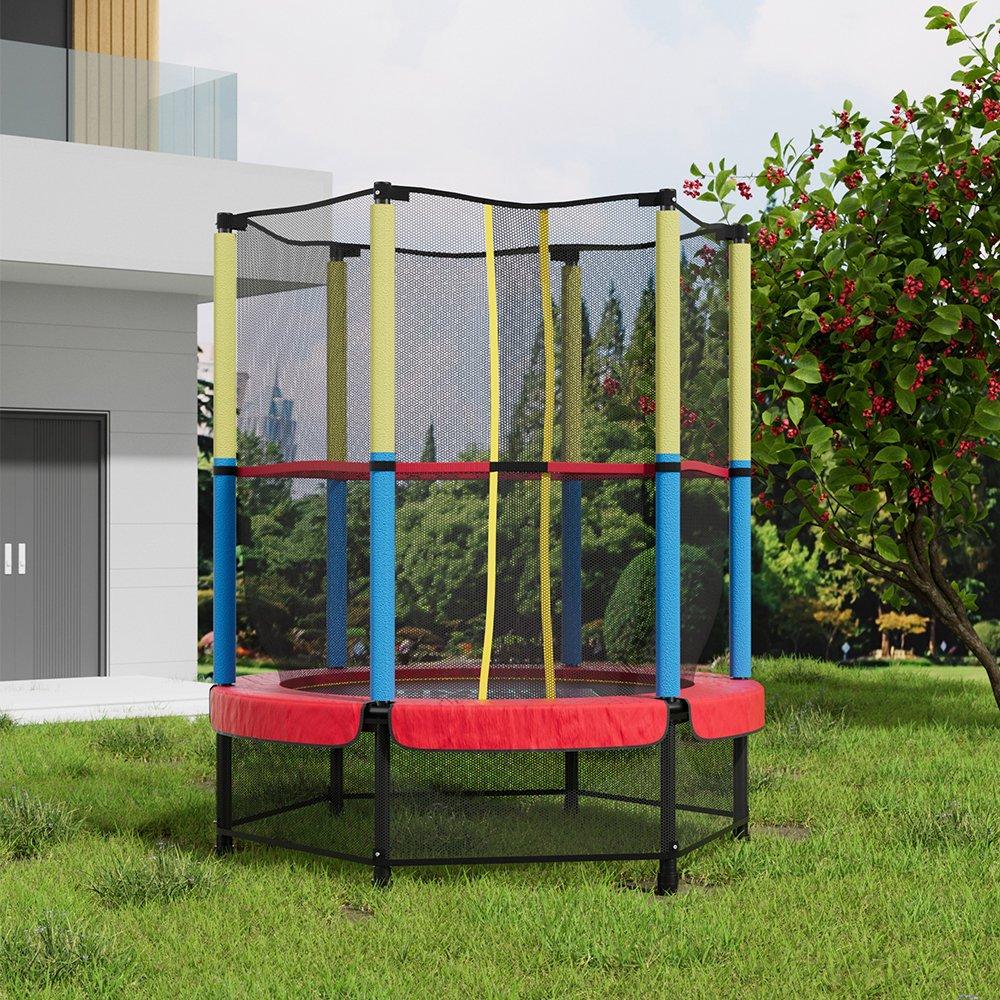 Red - LIFE IDEAS SPORT - Outdoor Trampoline with High Enclosure Net - 2