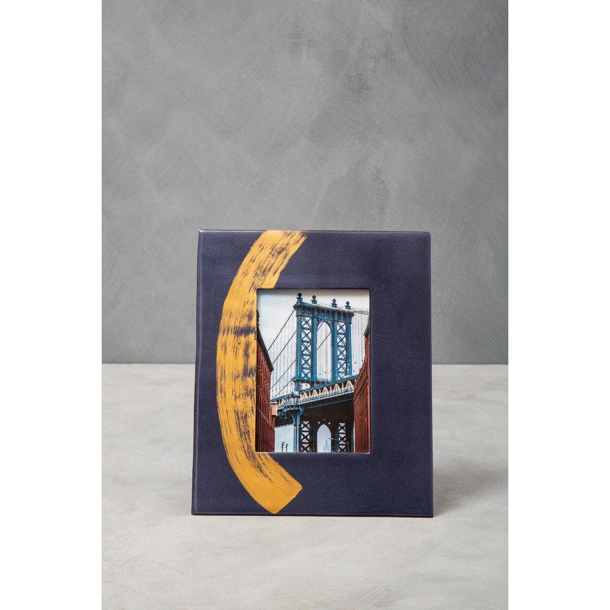 Fifty Five South  Alma Blue And Gold 5In X 7In Large Photo Frame - Gold Blue - 28 x 23 x