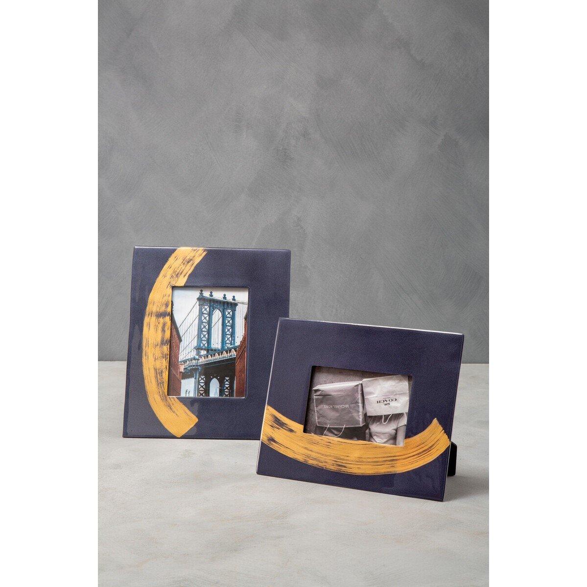 Gold Blue - Fifty Five South - Alma Blue And Gold 5In X 7In Large Photo Frame - 2