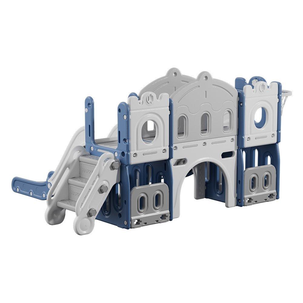 Blue Grey - KIDKID - Toddler Two Slides Playset - 4