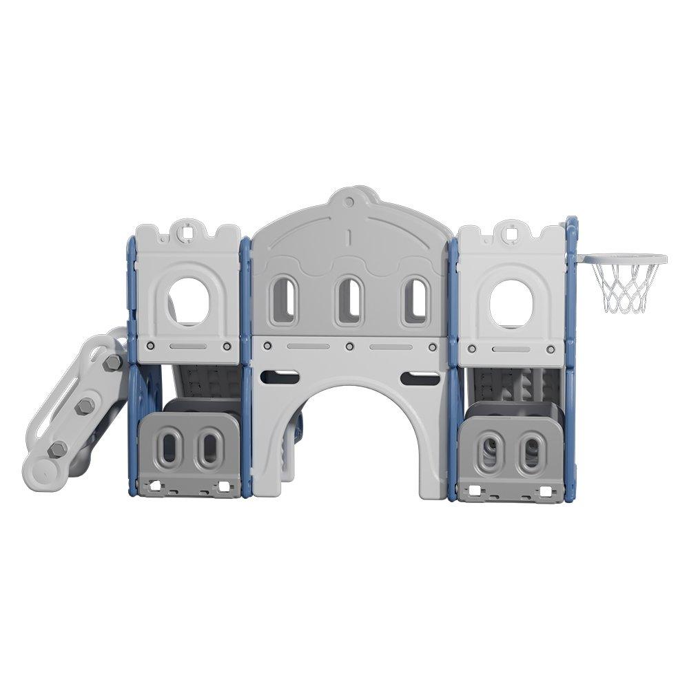 Blue Grey - KIDKID - Toddler Two Slides Playset - 5