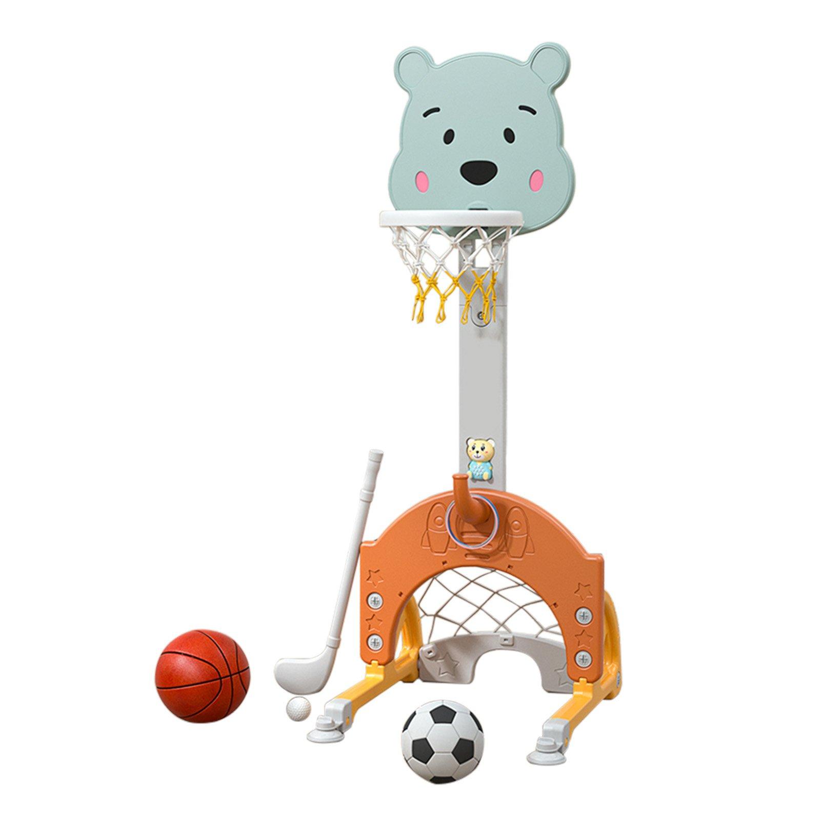 Green - KIDKID - Cartoon Panda Basketball Stand with Music - 2