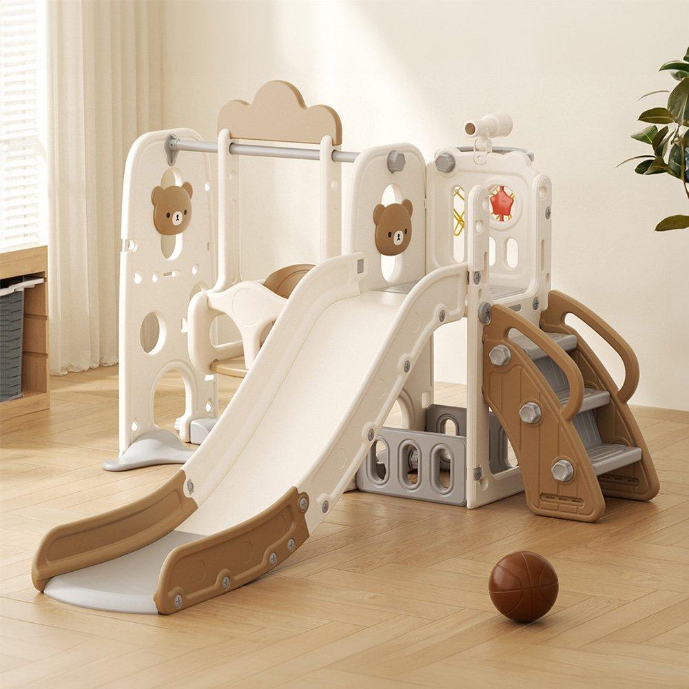 Beige - KIDKID - Cartoon Bear Slide Playset - 2