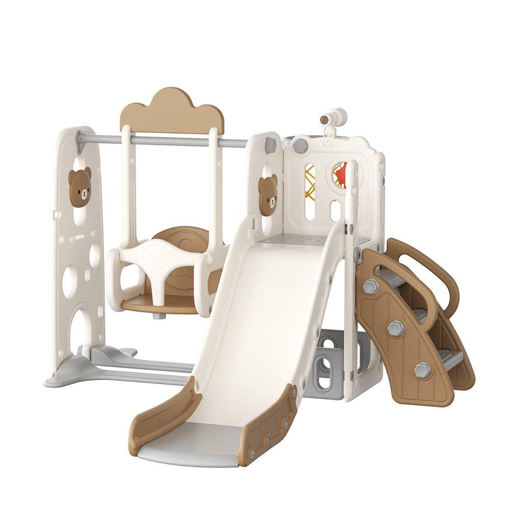Beige - KIDKID - Cartoon Bear Slide Playset - 3