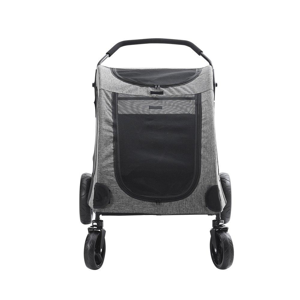 Grey - KIDKID PET - Collapsible Pet Stroller for Pet - 3