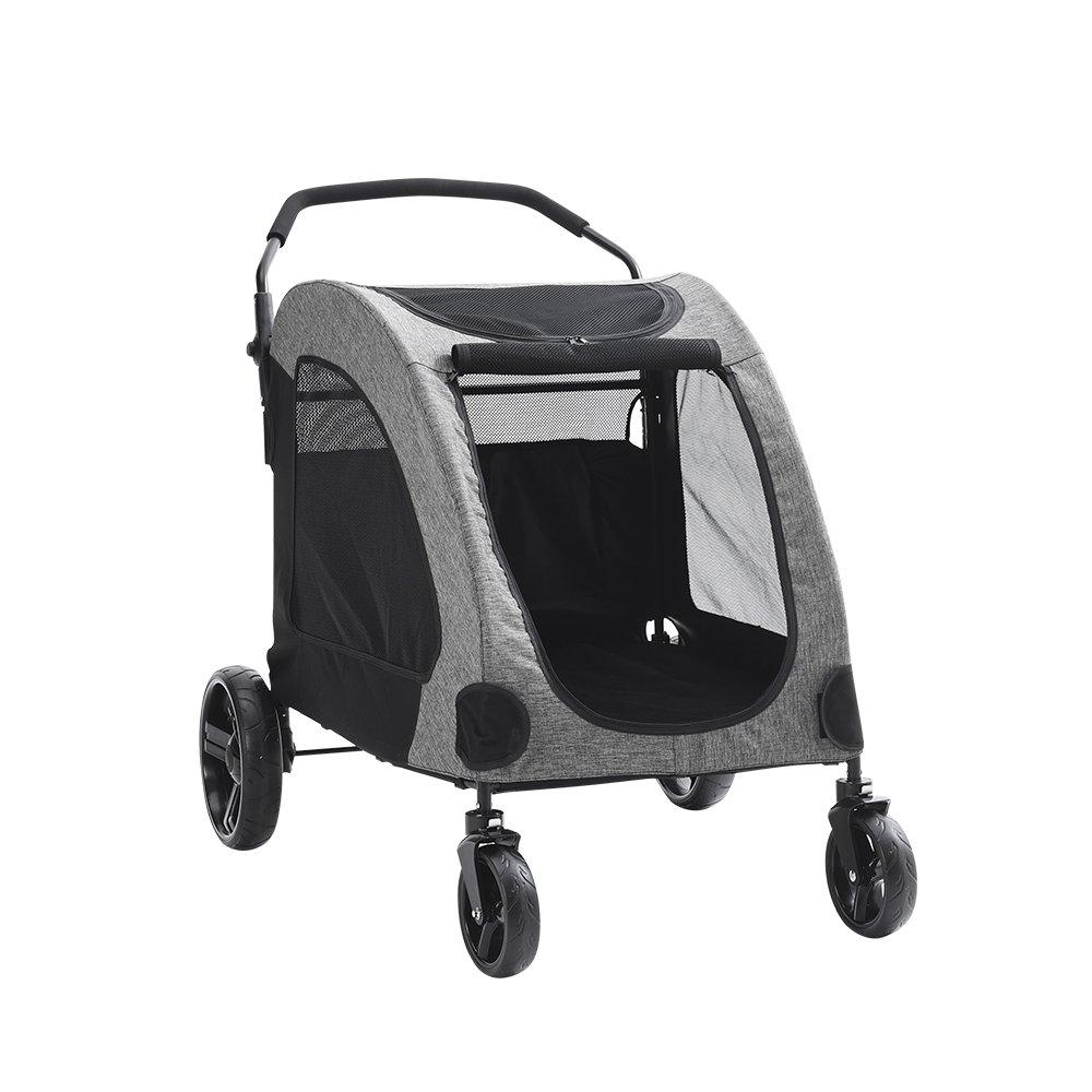 Grey - KIDKID PET - Collapsible Pet Stroller for Pet - 4