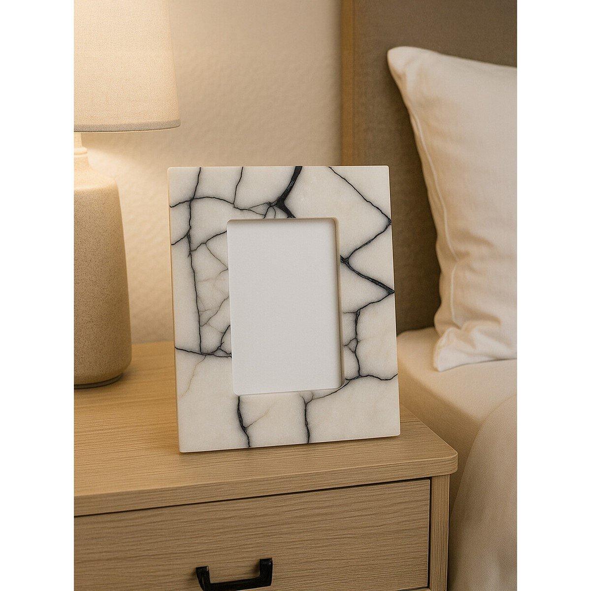 Black White - Fifty Five South - Marmara White and Black Marble 4In X 6In Small Pho - 2