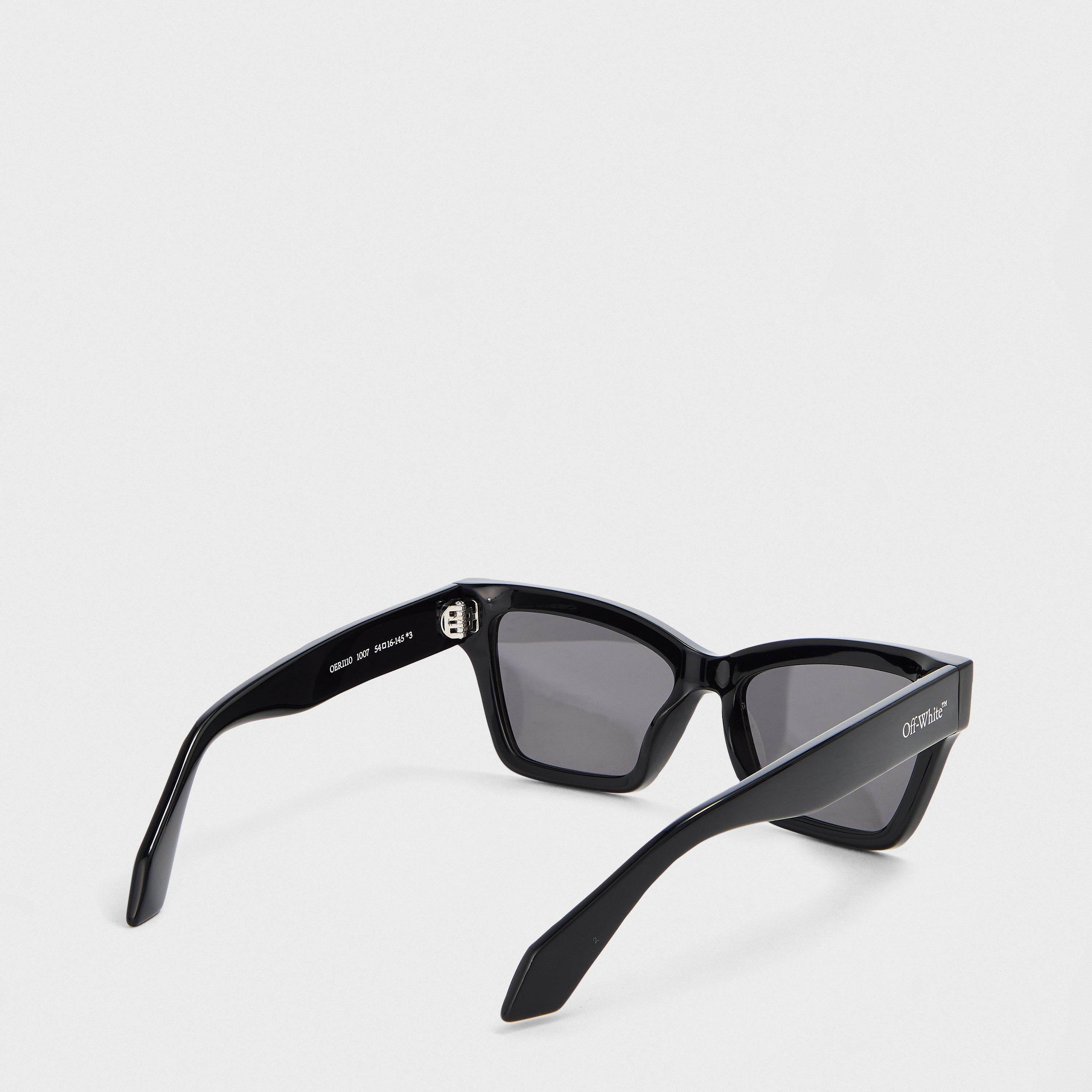 Black/Dark Grey - Off White - Cincinnati 53 - Tortoise Shell Acetate Made in Italy Cat Eye Sunglasses - 2