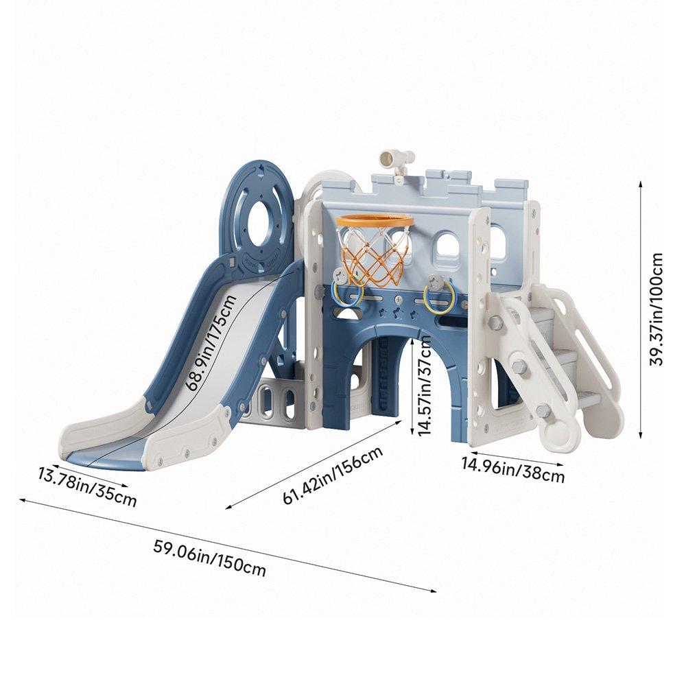 Blue - KIDKID - Pirate Ship Slide Playset - 4