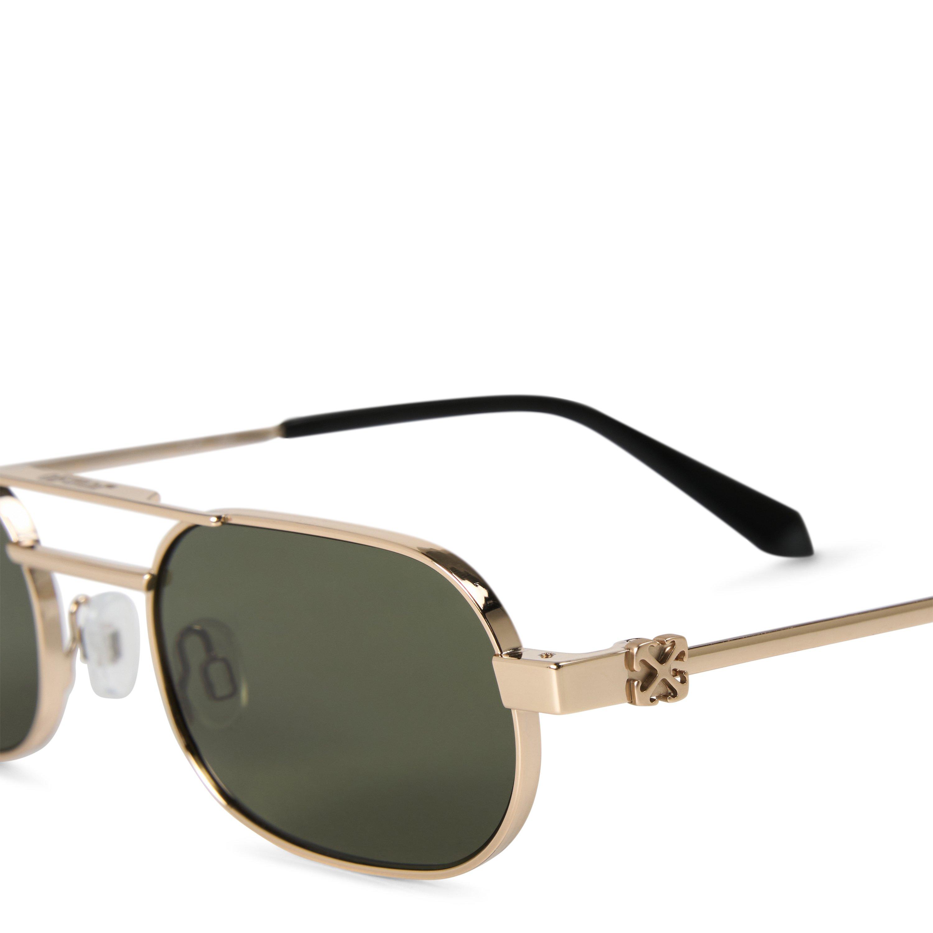 Gold - Green - Off White - Vaiden Tinted Rectangle Sunglasses - 3