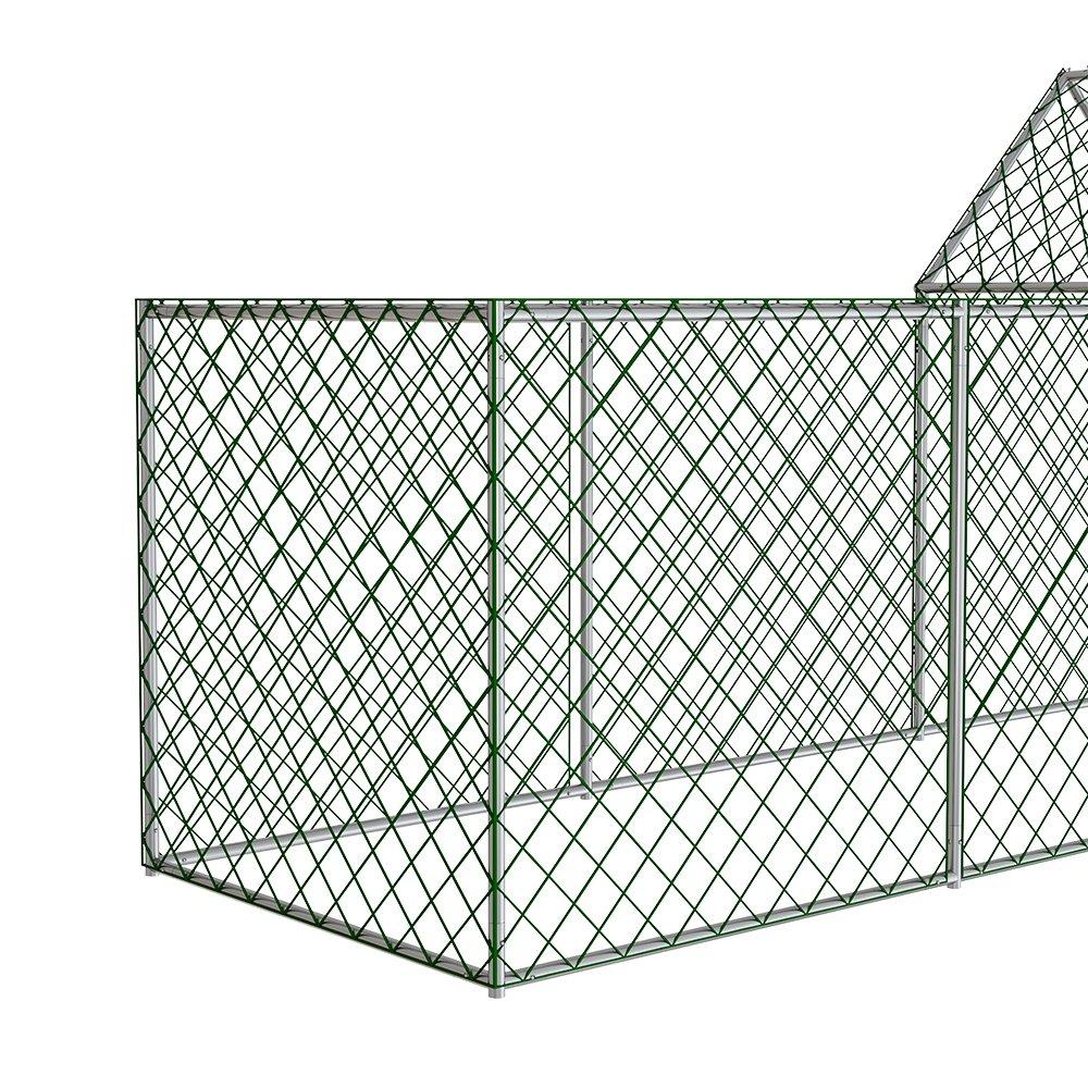 Silver - KIDKID PET - Metal Chicken Coop Run with PE Tarpaulin - 6