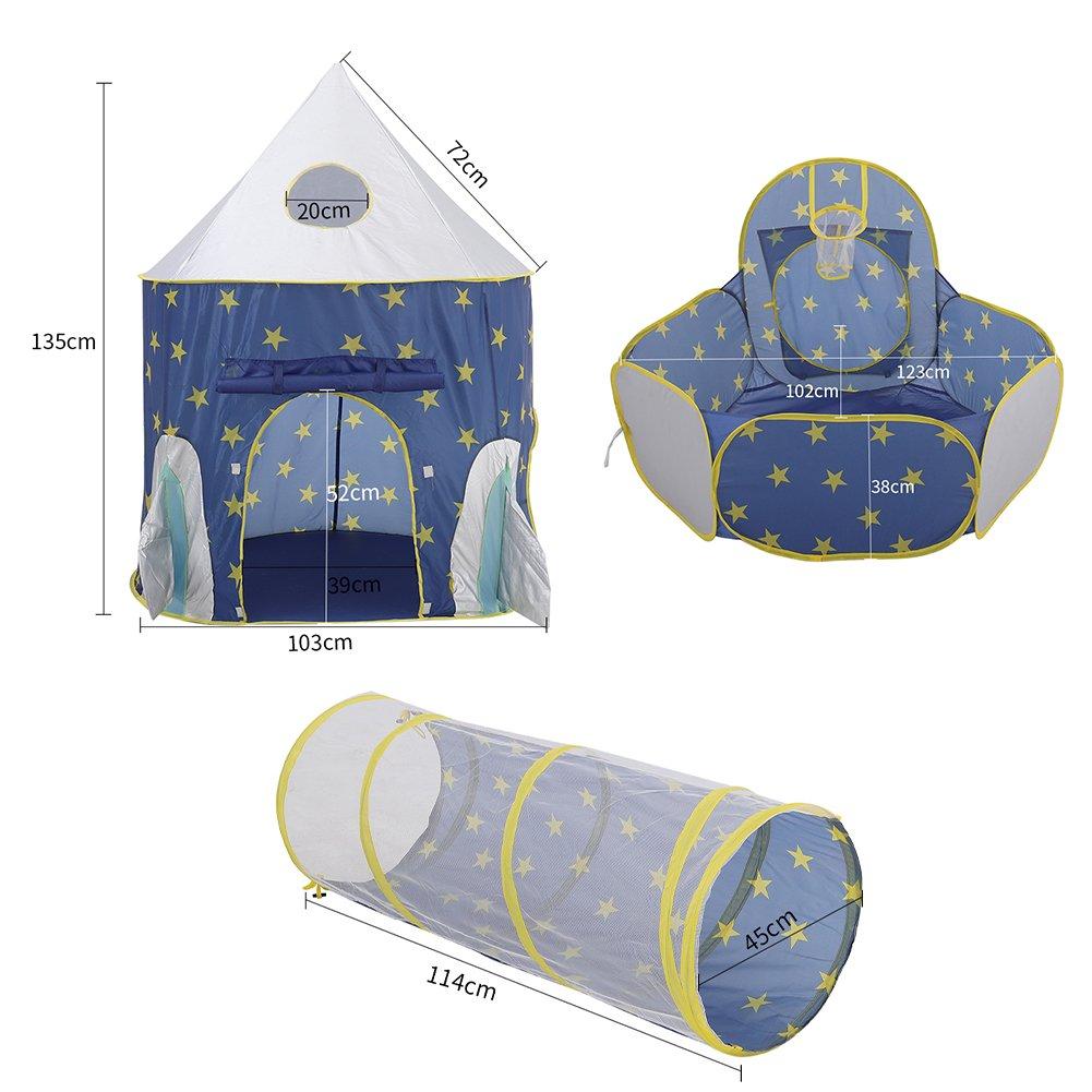 Blue - KIDKID - 3-in-1 Kids Play Tent Set - 10