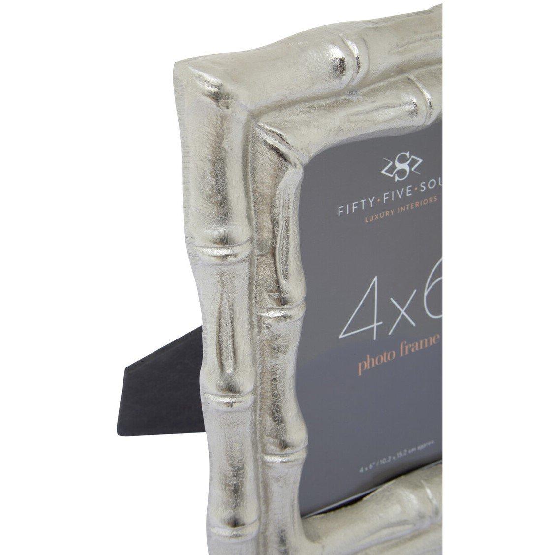 Silver Clear - Interiors by Premier - Hiba Silver Finish Bamboo Effect 4In X 6In Photo F - 3