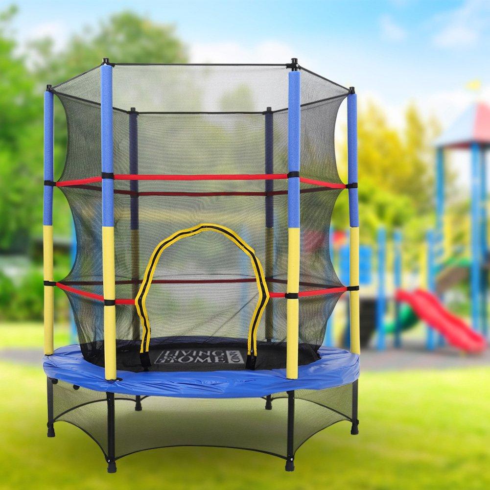 Black - LIFE IDEAS SPORT - 4.5FT Kids Mini Trampoline with Safety Enclosure - 2