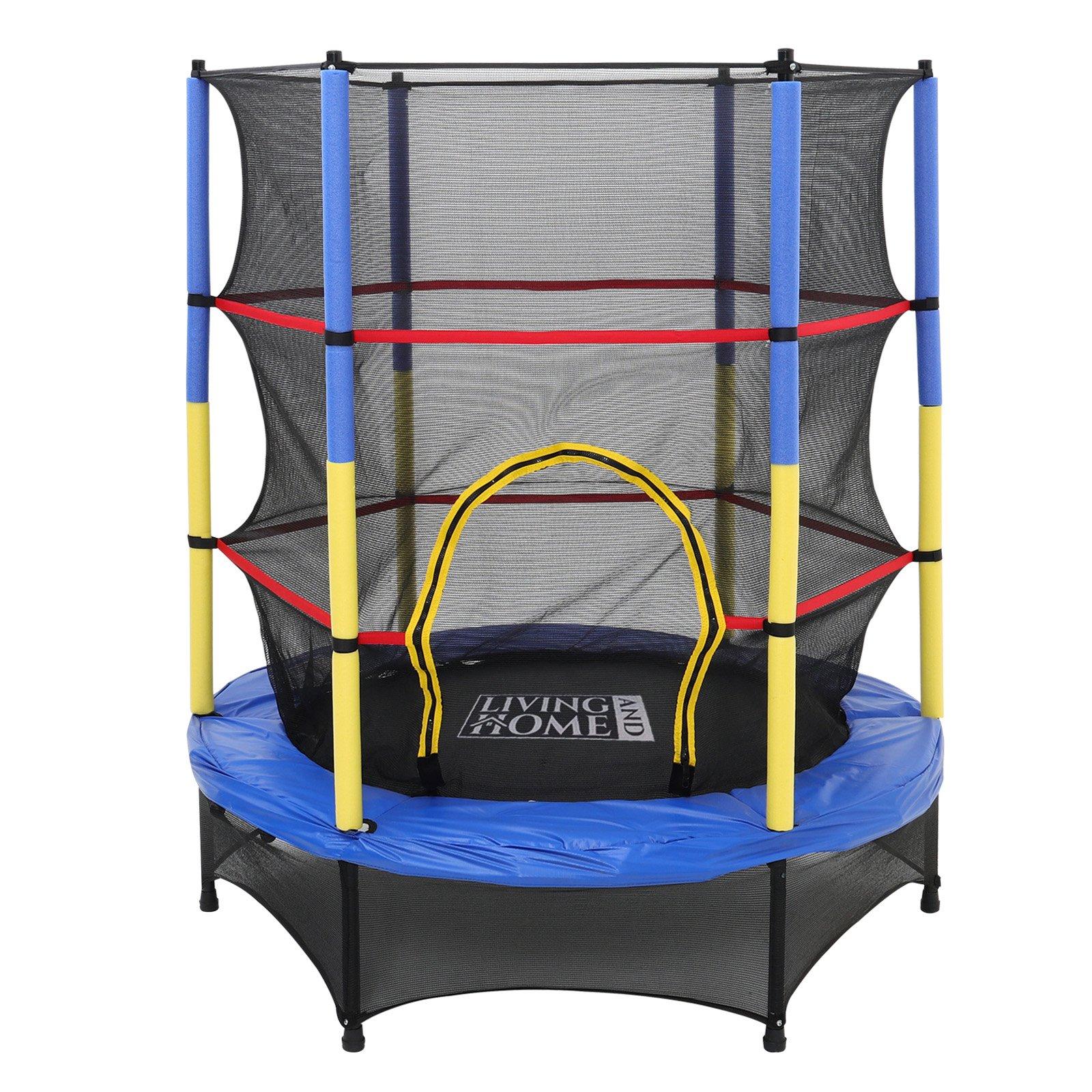 Black - LIFE IDEAS SPORT - 4.5FT Kids Mini Trampoline with Safety Enclosure - 3