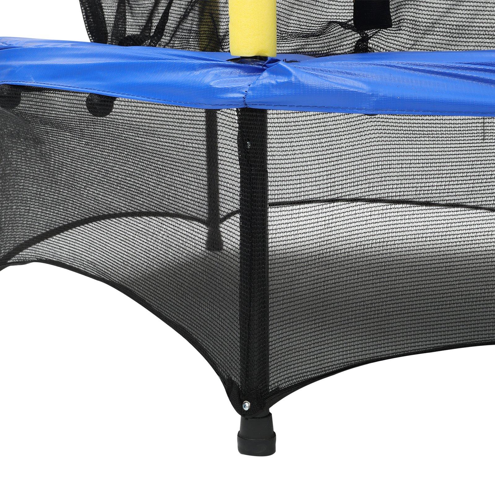 Black - LIFE IDEAS SPORT - 4.5FT Kids Mini Trampoline with Safety Enclosure - 5