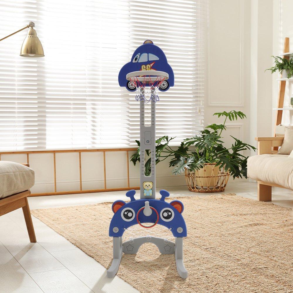 Blue - KIDKID - Adjustable Car Basketball Toy - 1