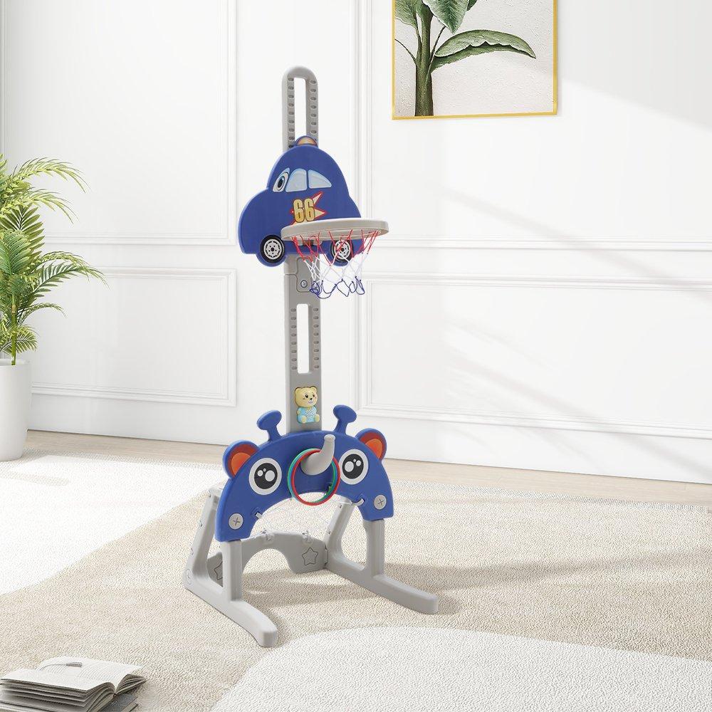 Blue - KIDKID - Adjustable Car Basketball Toy - 2