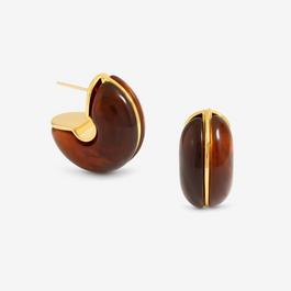 Jon Richard Brown Resin Hoop Earrings