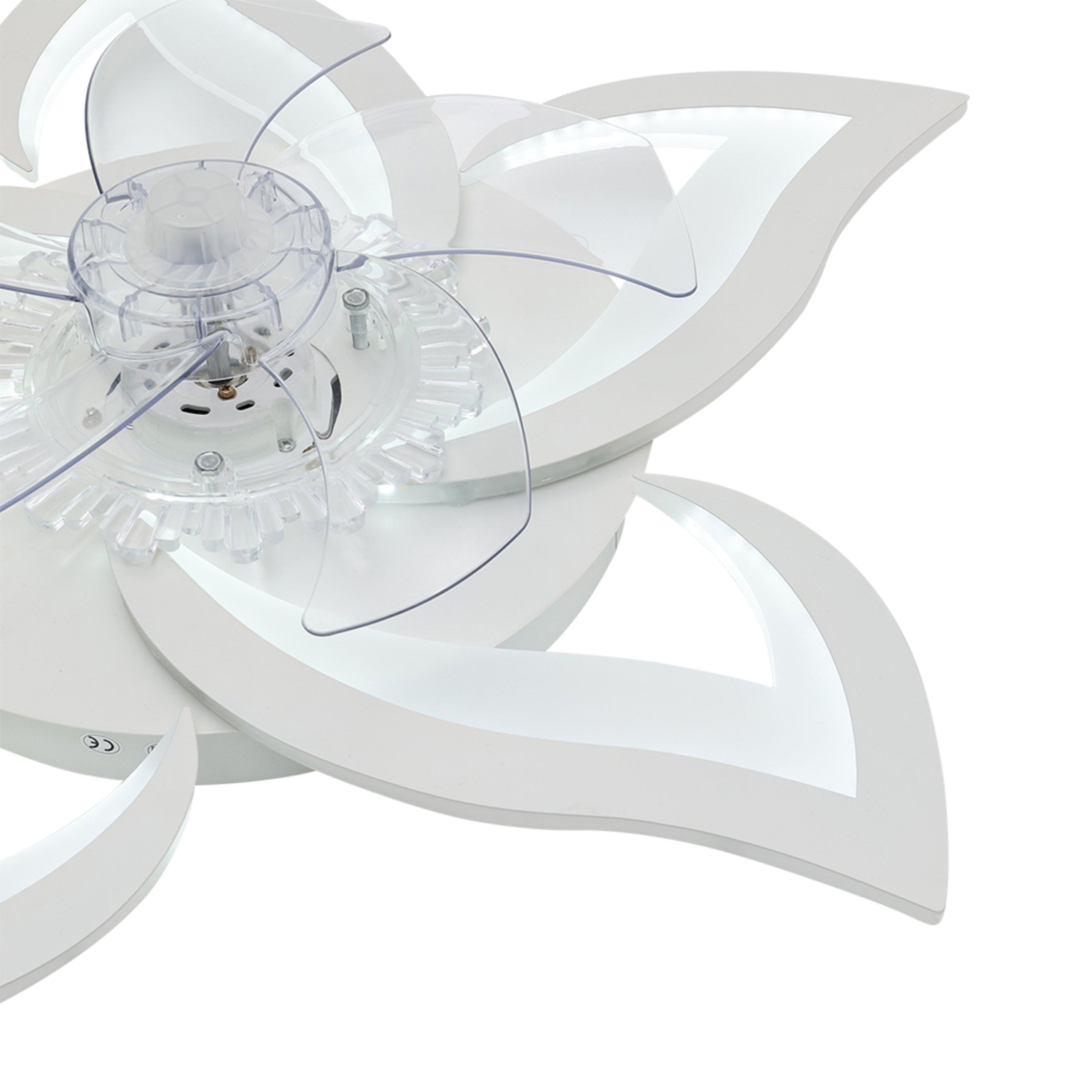 White - Kabinet UK - Flower Shape LED Ceiling Fan Light - 2