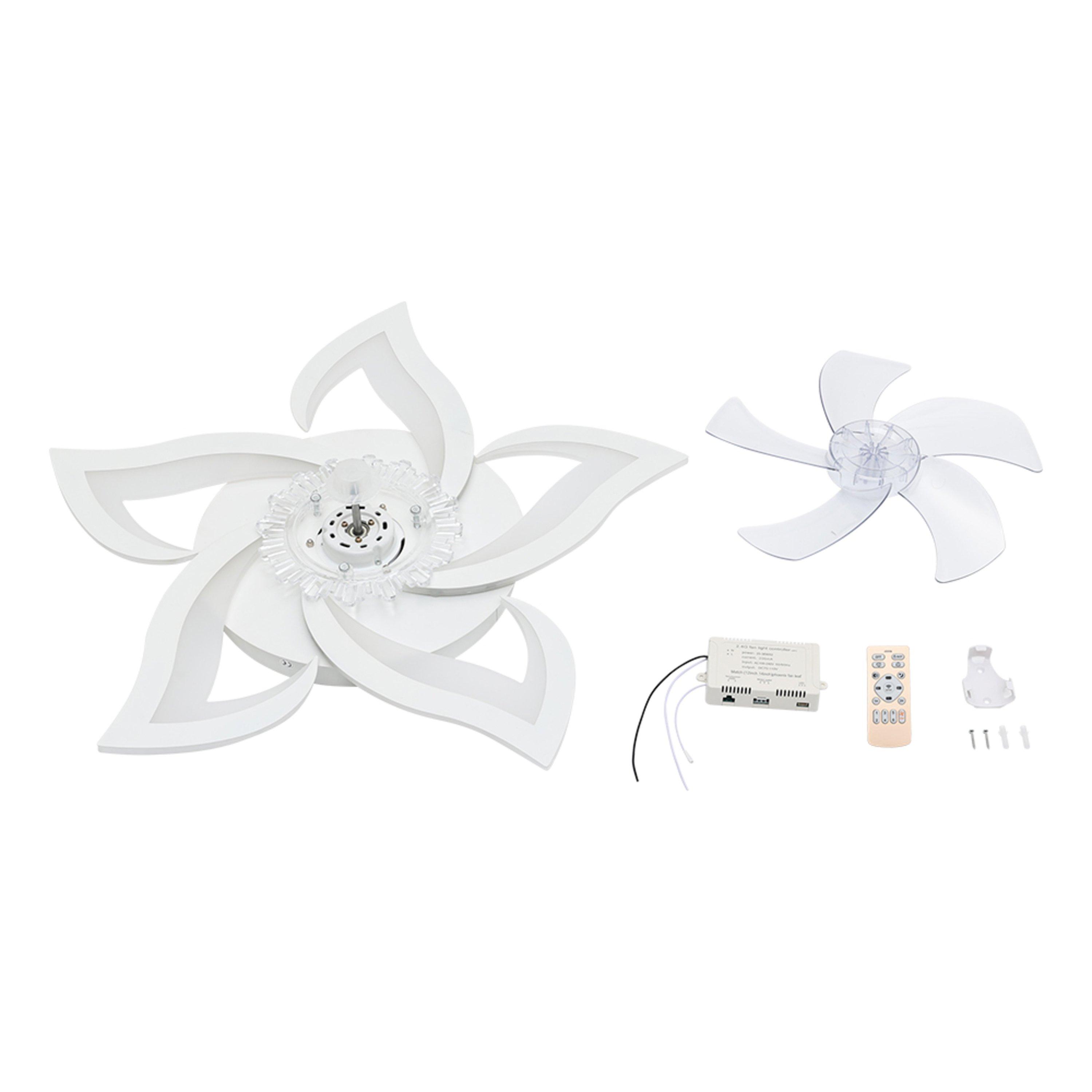 White - Kabinet UK - Flower Shape LED Ceiling Fan Light - 6
