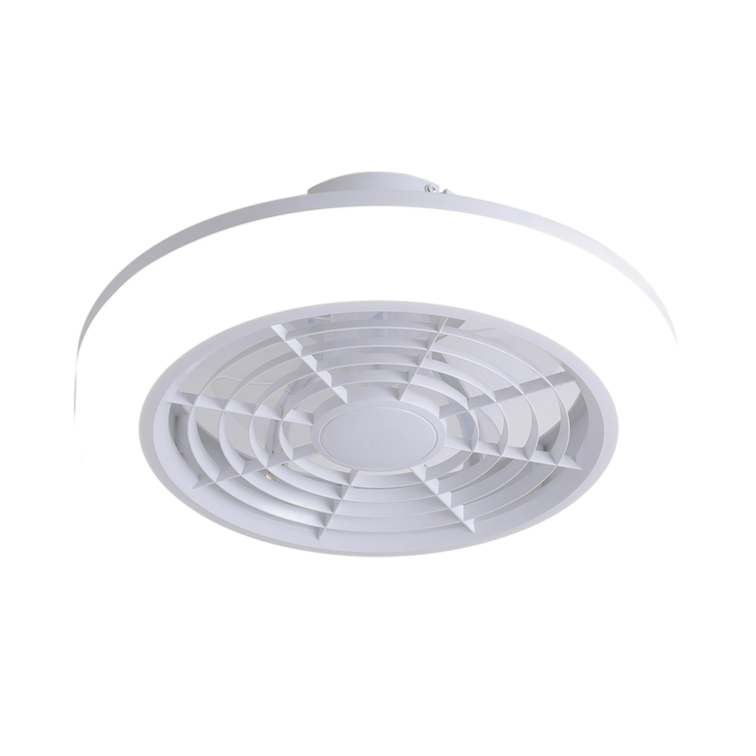 White - Kabinet UK - 18inches Round Acrylic LED Ceiling Light Fan - 1