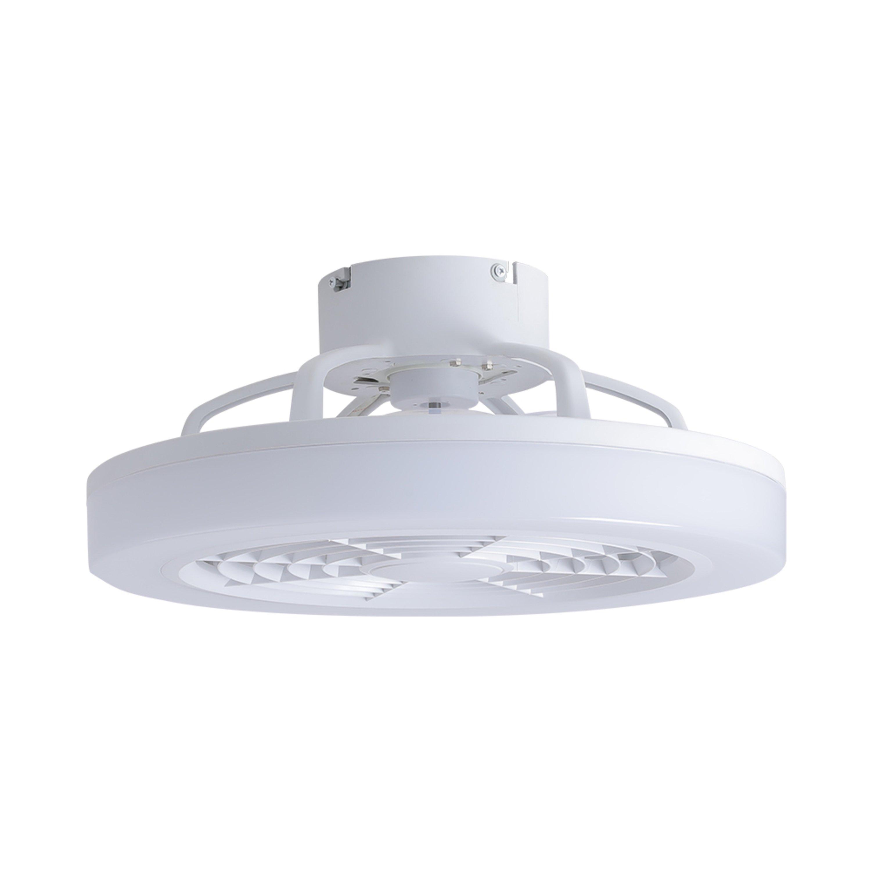 White - Kabinet UK - 18inches Round Acrylic LED Ceiling Light Fan - 2