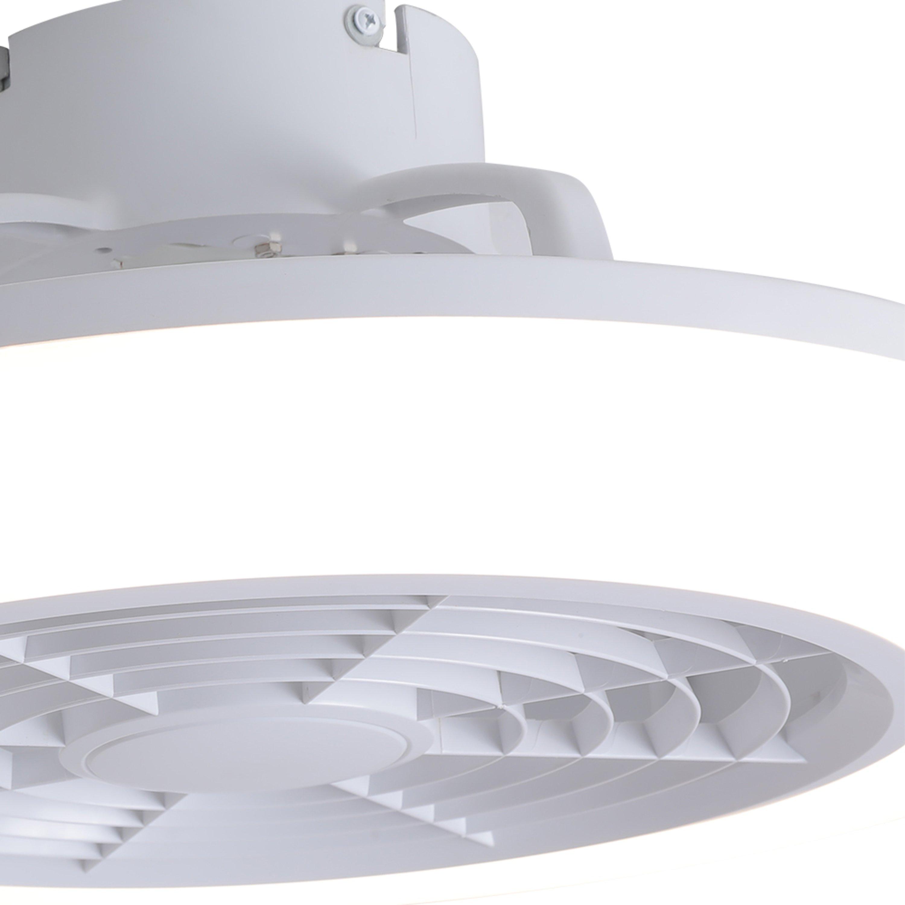 White - Kabinet UK - 18inches Round Acrylic LED Ceiling Light Fan - 4