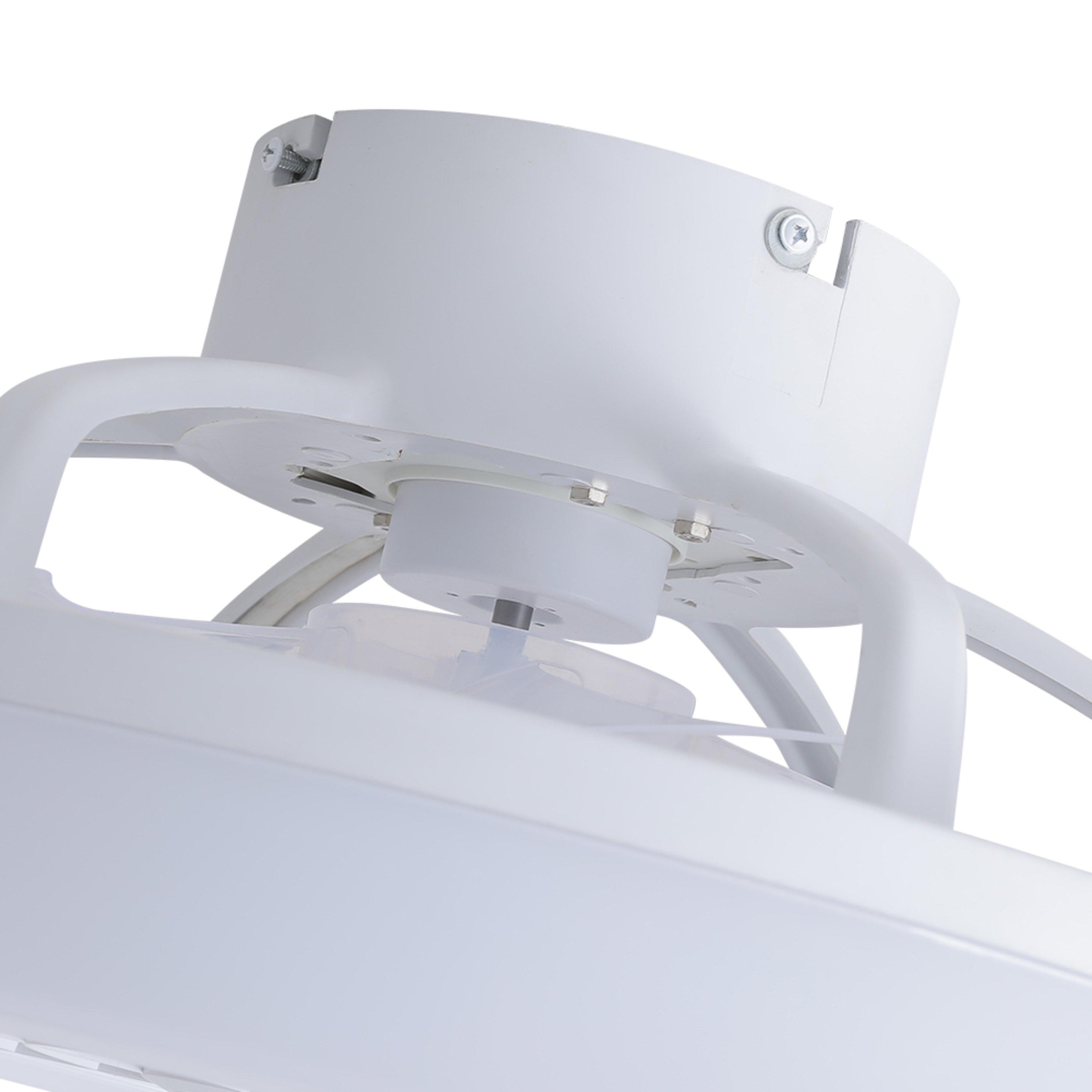 White - Kabinet UK - 18inches Round Acrylic LED Ceiling Light Fan - 5