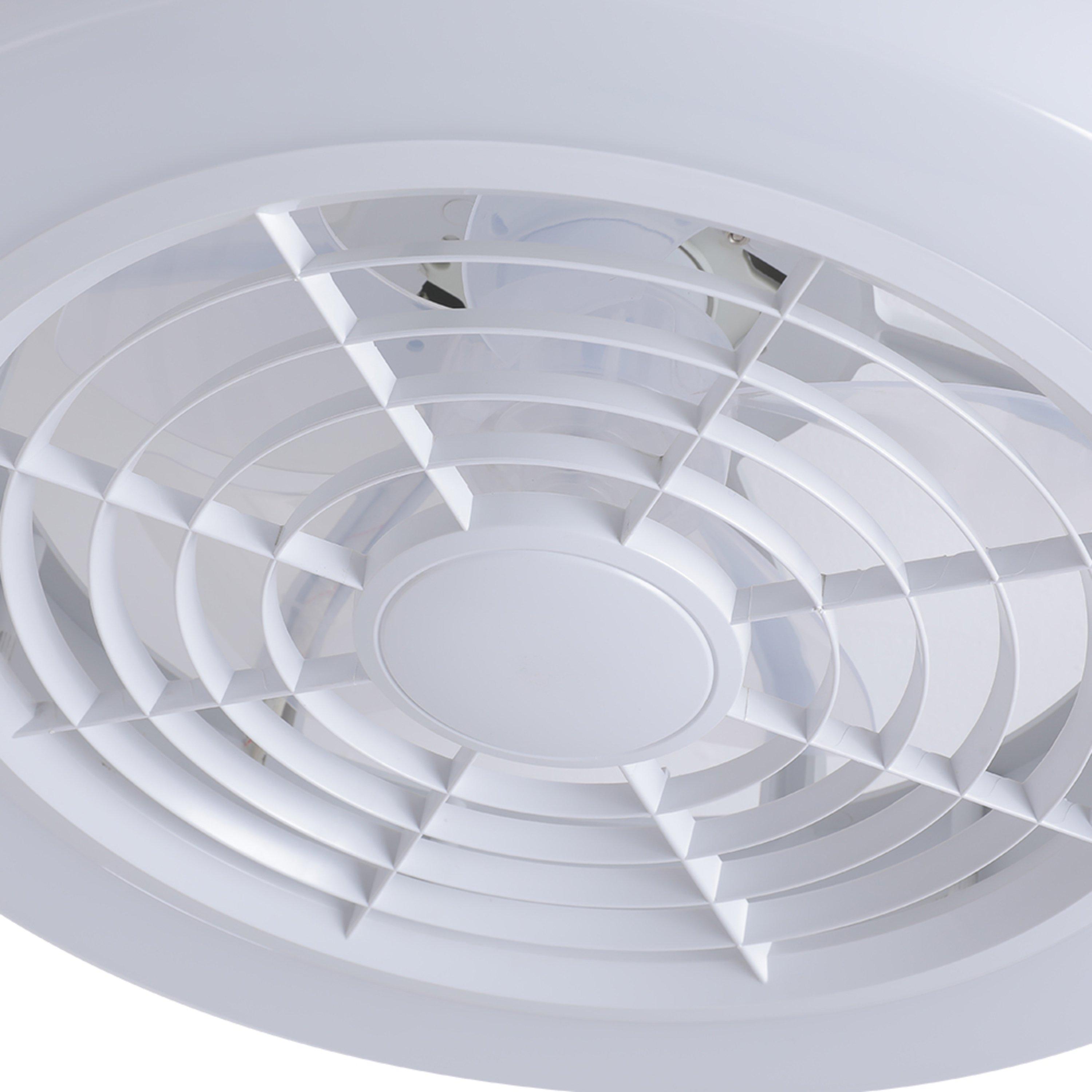 White - Kabinet UK - 18inches Round Acrylic LED Ceiling Light Fan - 6