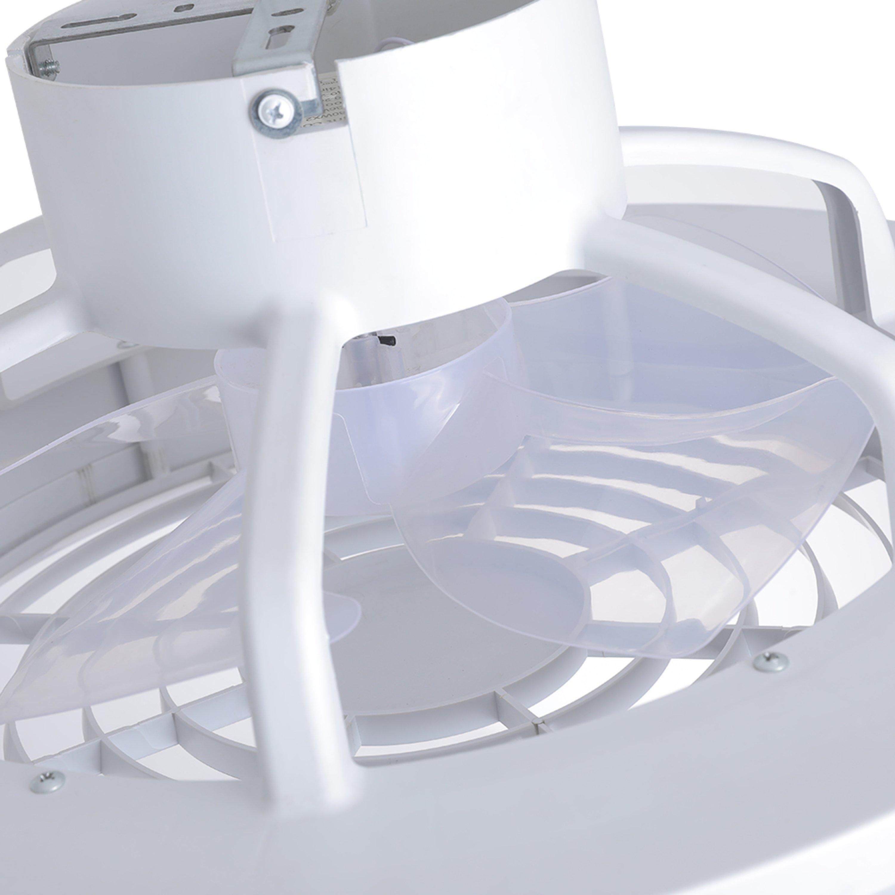 White - Kabinet UK - 18inches Round Acrylic LED Ceiling Light Fan - 7