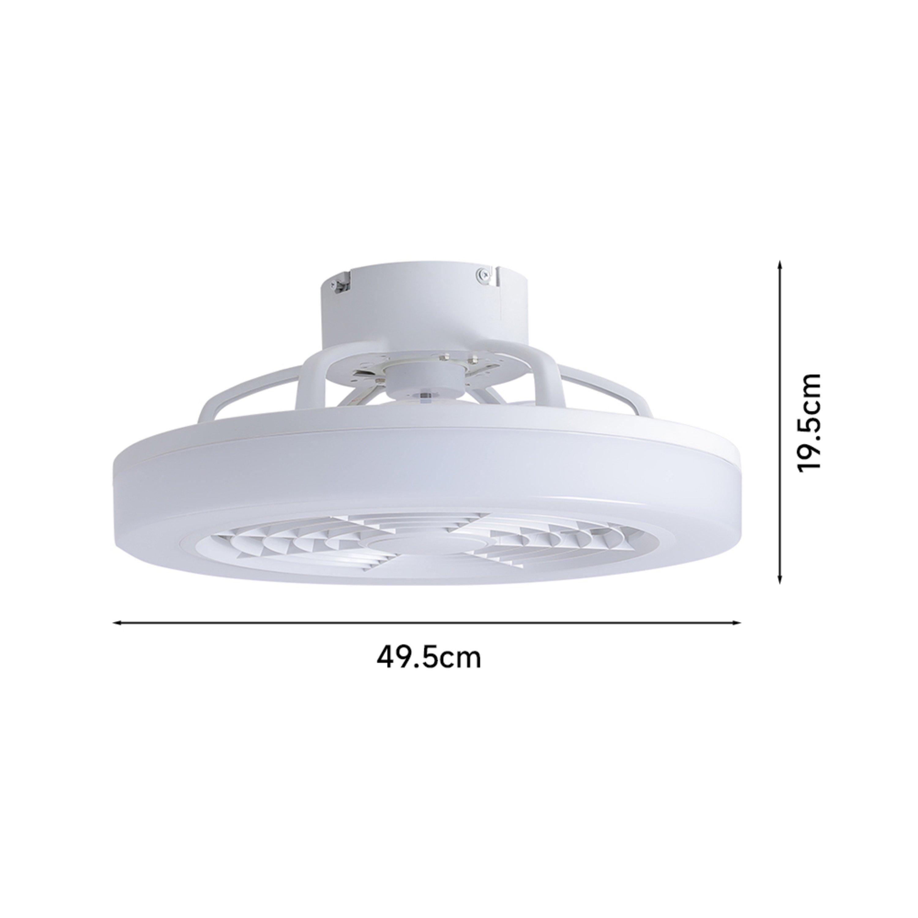 White - Kabinet UK - 18inches Round Acrylic LED Ceiling Light Fan - 9