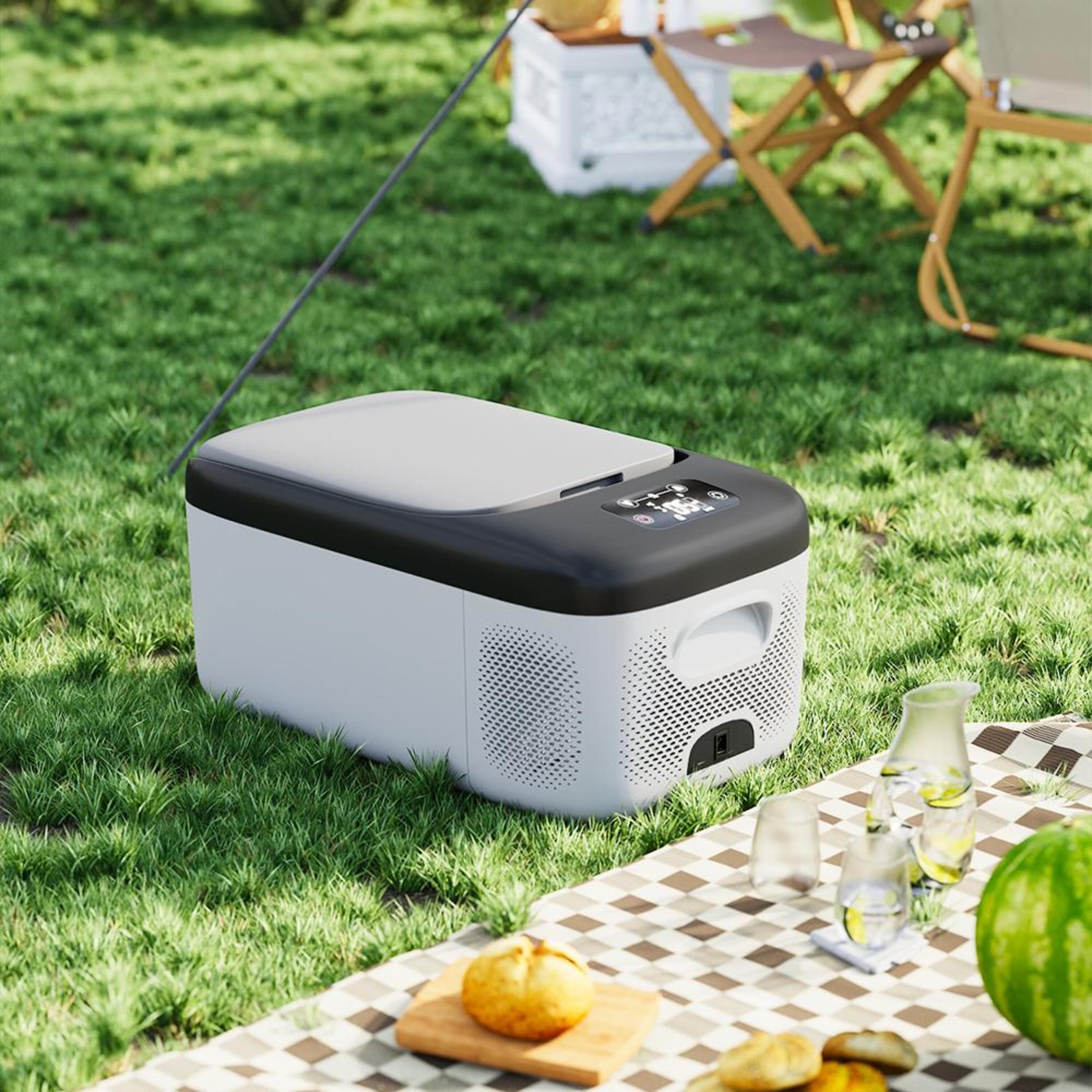 Whiteblack - Kabinet UK - 16L Compressor Car Refrigerator with Display - 2