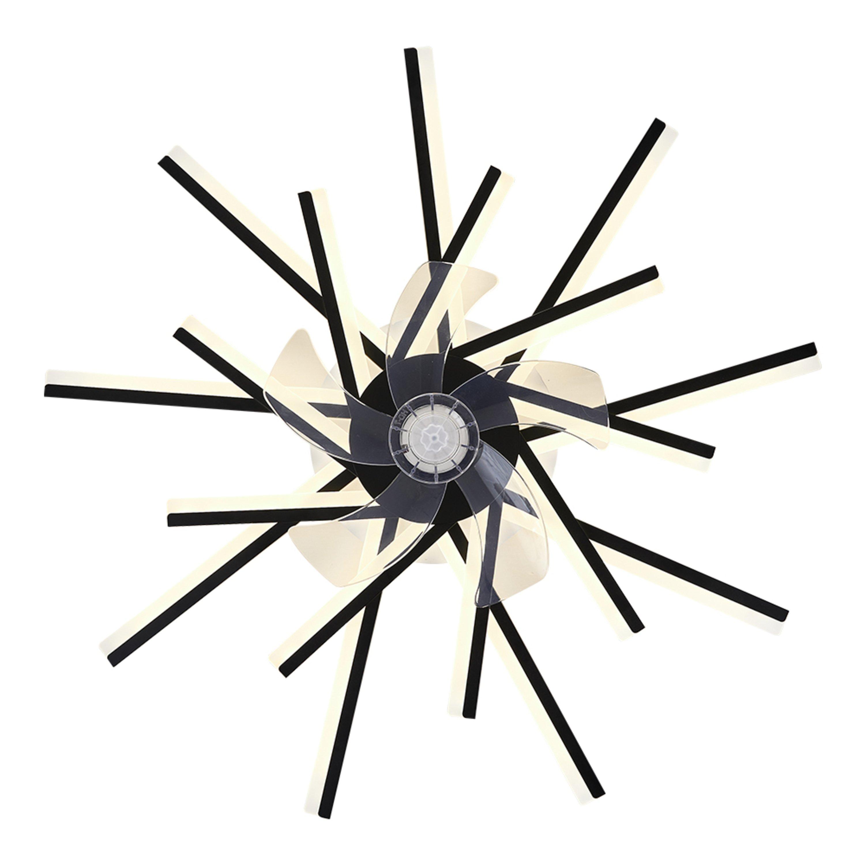 Black - Kabinet UK - Dimmable LED Ceiling Fan Light with Remote - 2