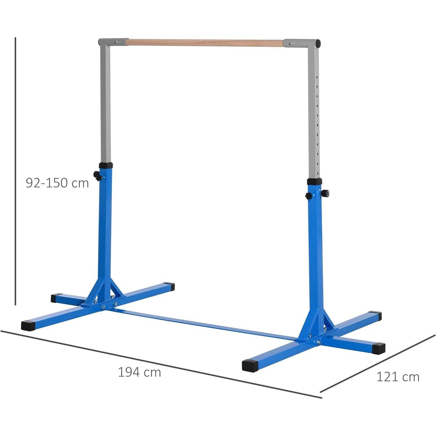 Blue - HOMCOM - Steel Frame Adjustable Horizonal Gymnastics Bar - 5