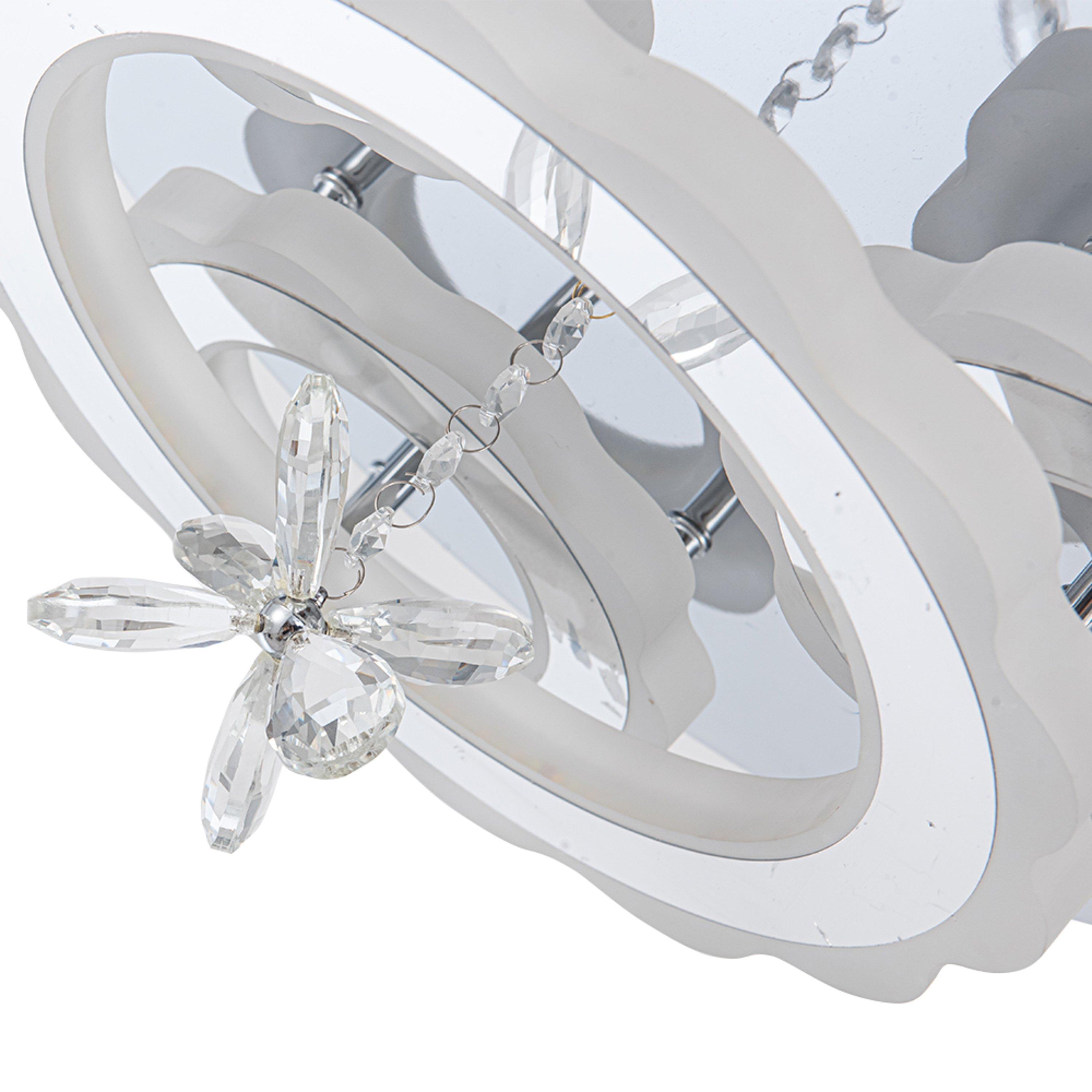 White - Kabinet UK - 3 Light Changing Acrylic Ceiling Fan for Bedroom - 2