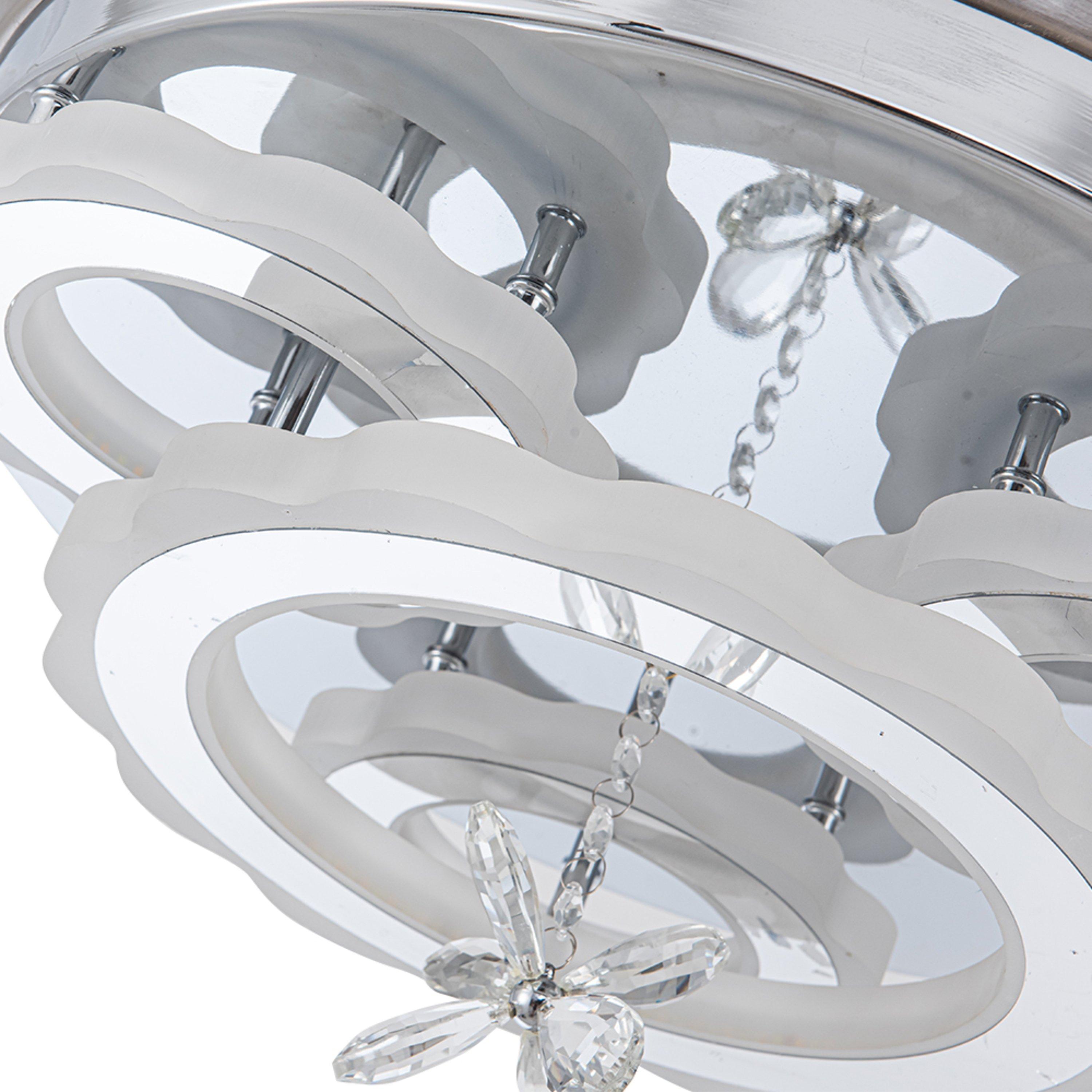 White - Kabinet UK - 3 Light Changing Acrylic Ceiling Fan for Bedroom - 3