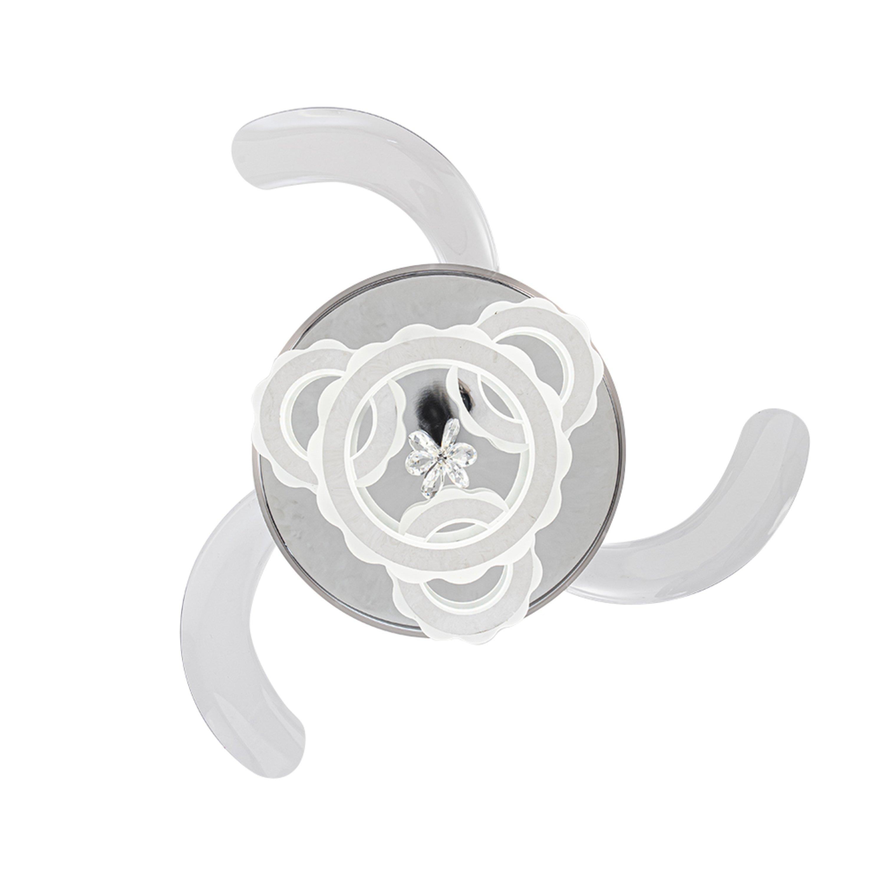 White - Kabinet UK - 3 Light Changing Acrylic Ceiling Fan for Bedroom - 4