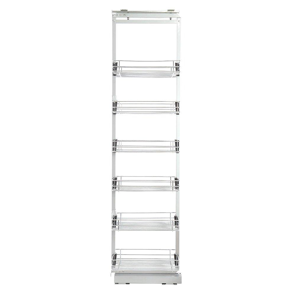 Silver - LIFE IDEAS - 6-Tier Metal Kitchen Pull-out Cabinet Basket Shelf - 2