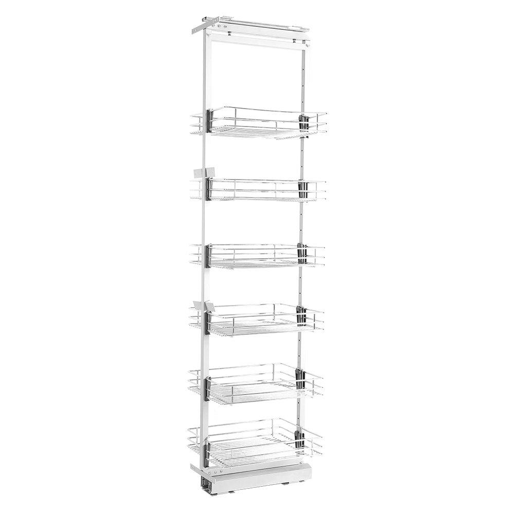 Silver - LIFE IDEAS - 6-Tier Metal Kitchen Pull-out Cabinet Basket Shelf - 3
