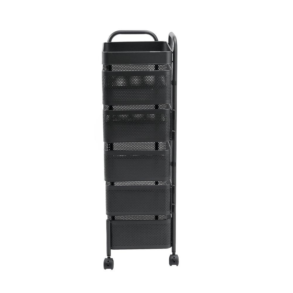 Black - LIFE IDEAS - 6-Tier Kitchen Storage Rack with Wheels - 3