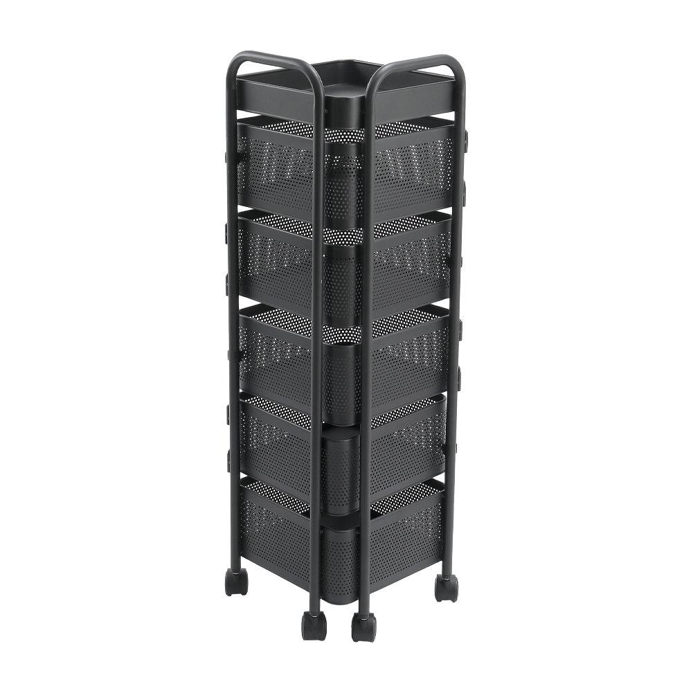 Black - LIFE IDEAS - 6-Tier Kitchen Storage Rack with Wheels - 6