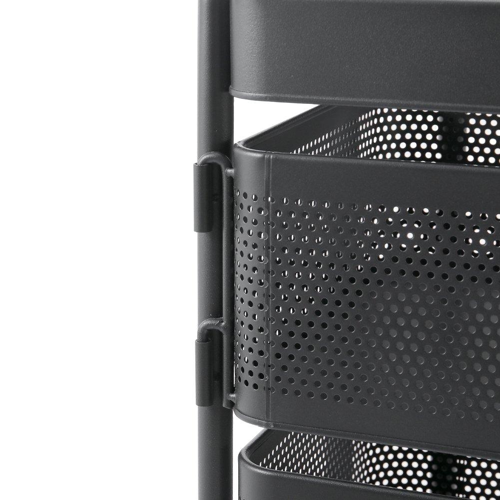 Black - LIFE IDEAS - 6-Tier Kitchen Storage Rack with Wheels - 8