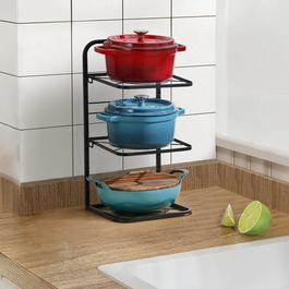 LIFE IDEAS Adjustable Kitchen Pot Pan Organizer Rack