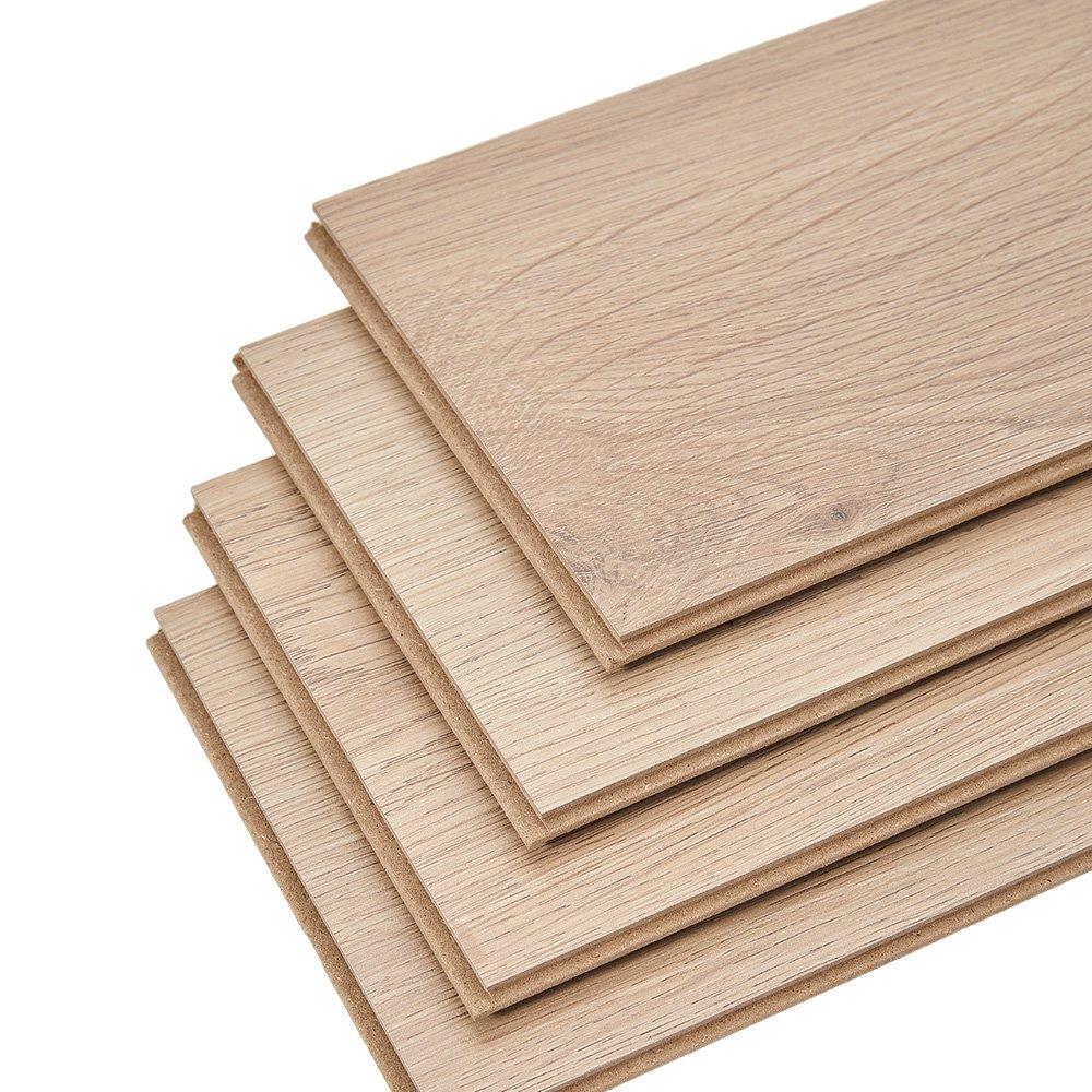 Brown - LIFE IDEAS - 20Pcs Wood Grain Click-lock Floorings - 6