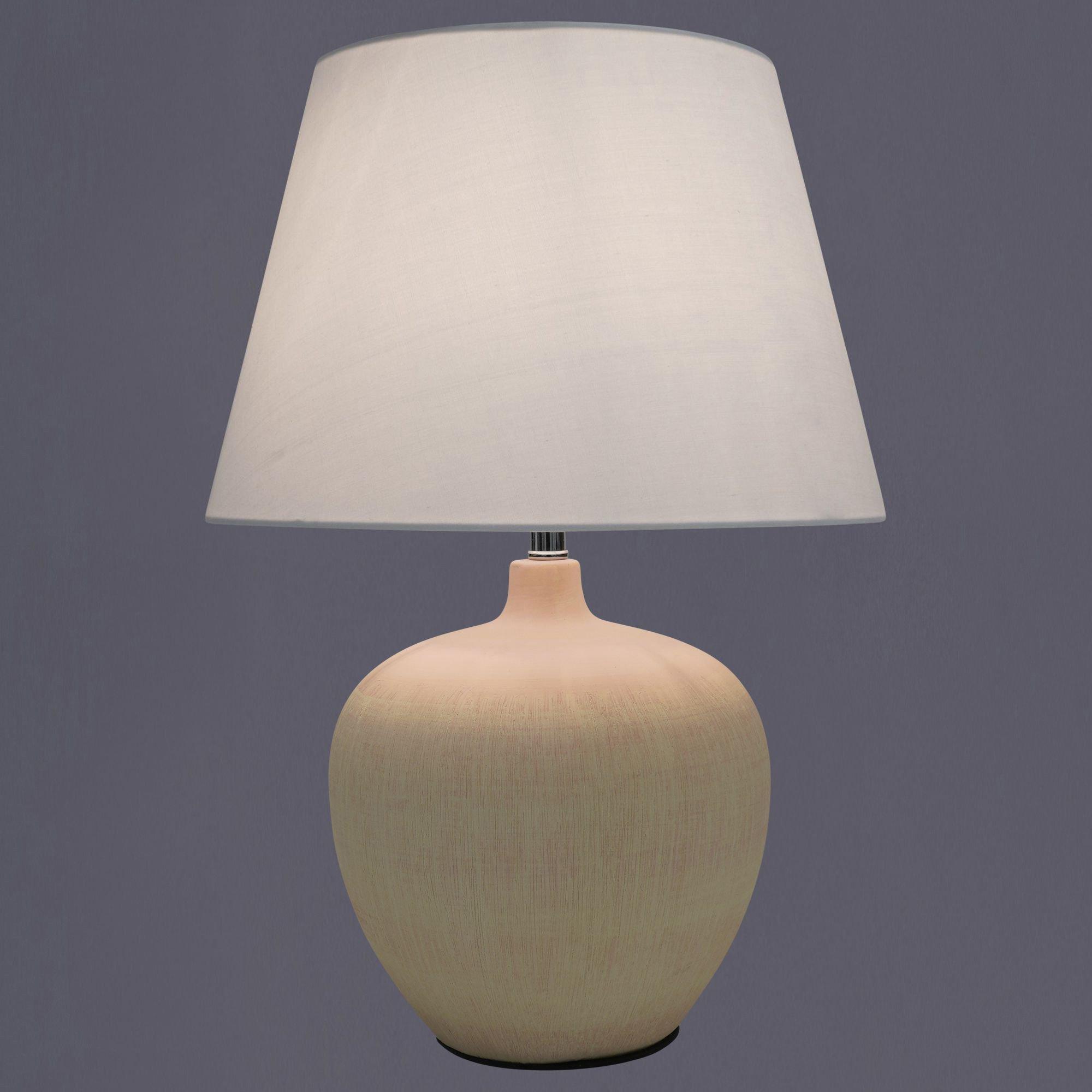Pink - K Living - Table Lamp Pink Glazed Ceramic Base and White Fabr - 3